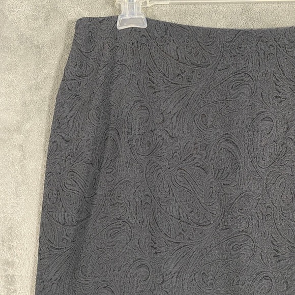 Tailor B. Moss Skirt Sz 10 Grey Paisley Jacquard High Low Mermaid Ruffle Midi - Picture 2 of 9